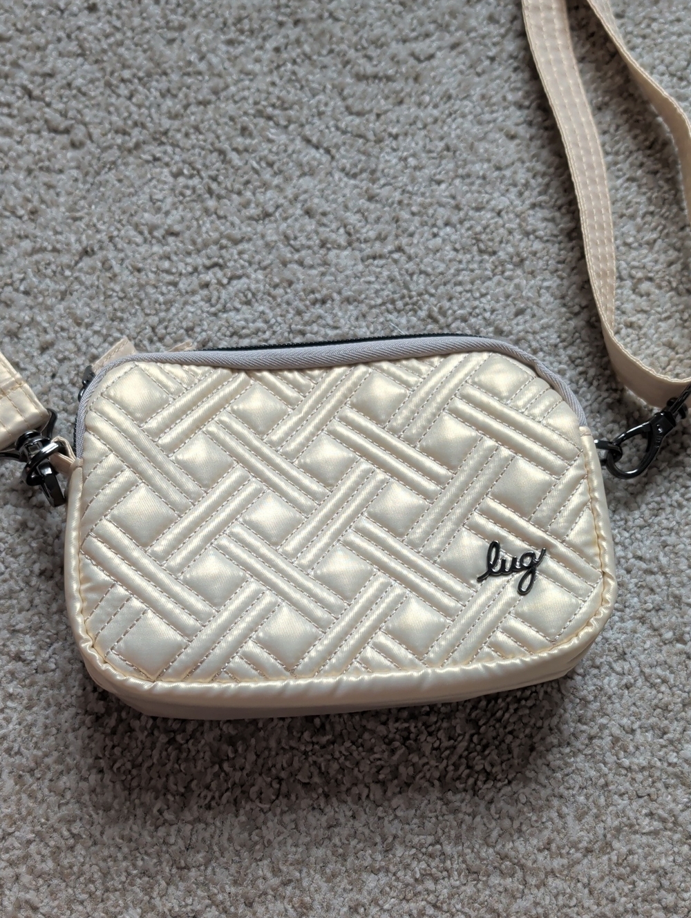 ✨lug ✨ Coupe XL Convertible Crossbody Bag, Metallic Champagne NWOT